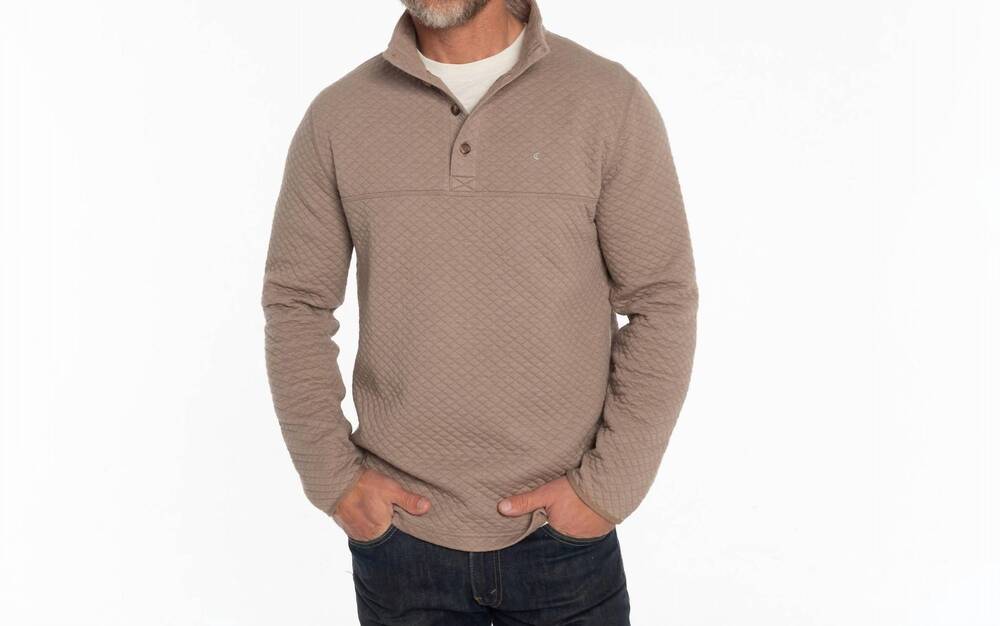 NEW CRIQUET men's quilted pullover in brown